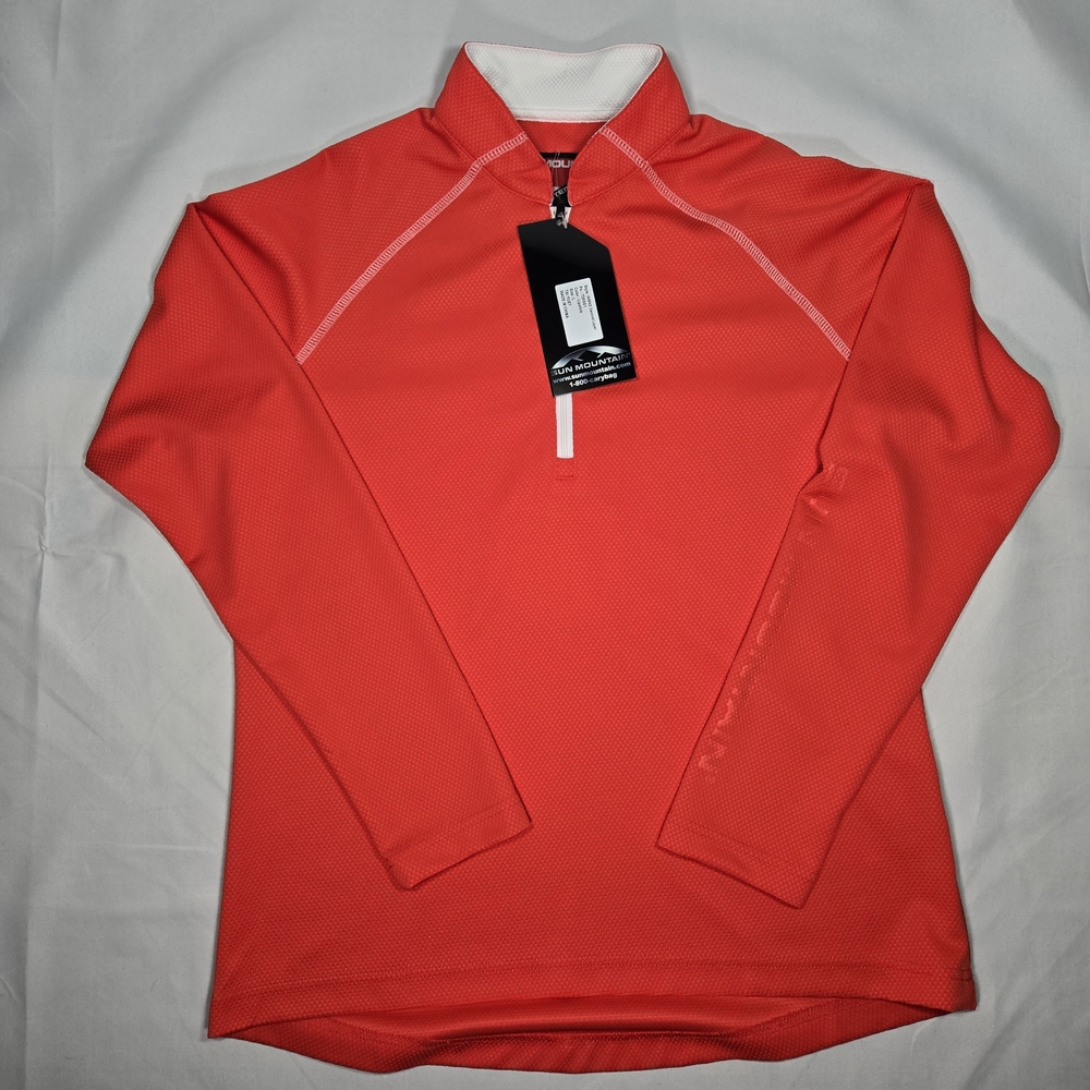 NWT Sun Mountain Womens Second Layer 1/4 Zip Size L Color Lipstick Golf Hiking